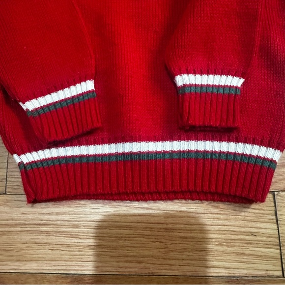 Vintage Bebe Cradlecraft Baby Red Knit Sweater Made In England 12 Mos - Picture 4 of 6